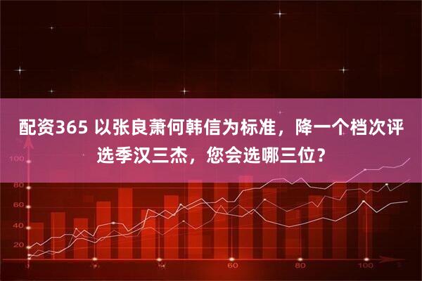 配资365 以张良萧何韩信为标准，降一个档次评选季汉三杰，您会选哪三位？